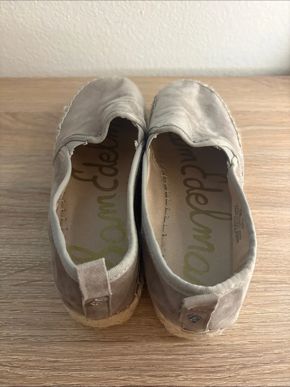 Sam Edelman Taupe Suede Espadrille Platform Slip-On Shoes